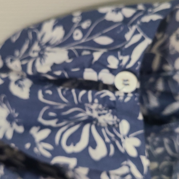 NWT Chris.tan cotton print button-down shirtwaist dress w 12-gore skirt. Sz 6 - Picture 3 of 13